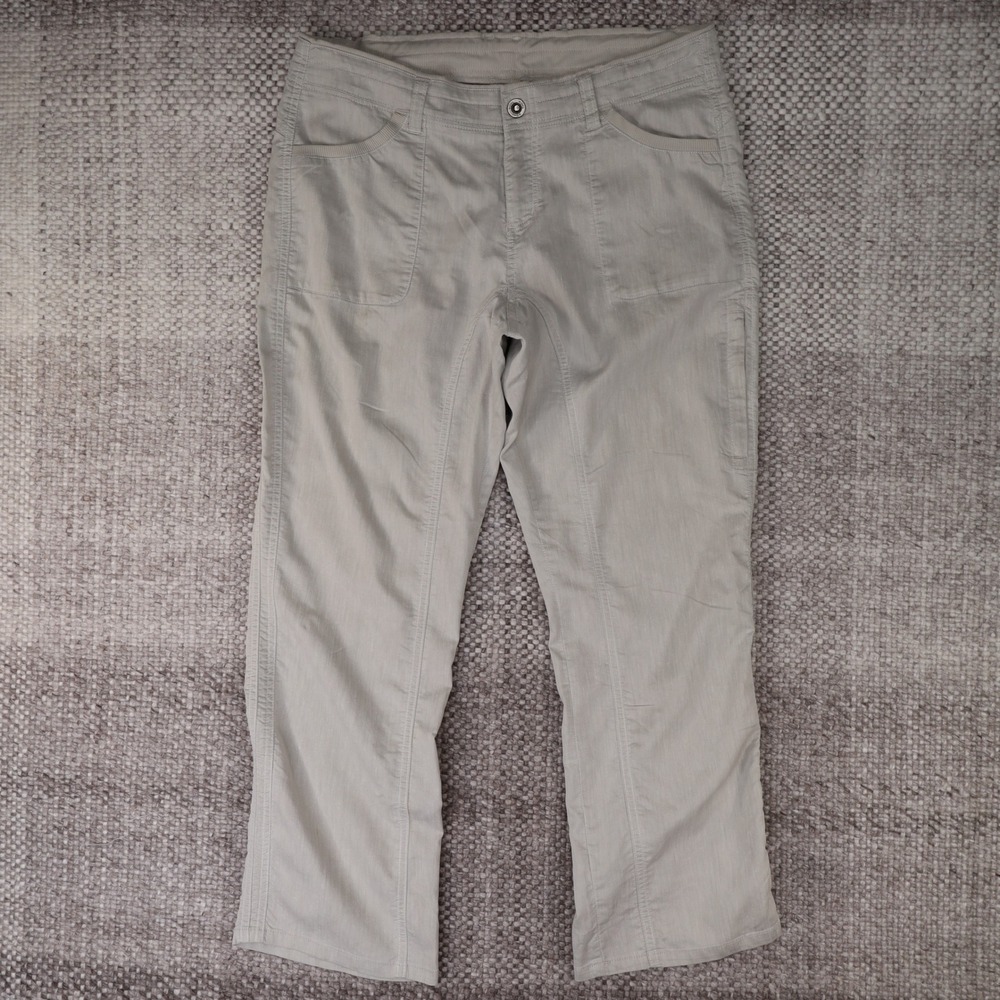 Kuhl Freeflex Pants Womens 12 Extra Short Tan Herringbone Hiking Outdoor 6272